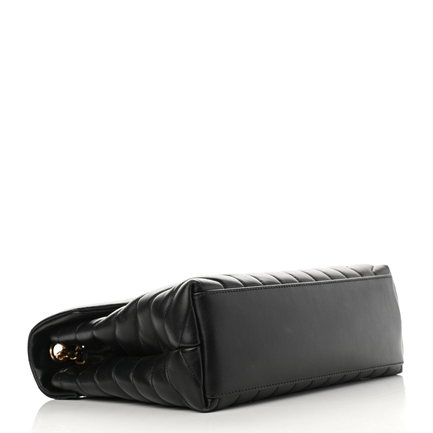 Calfskin Y Quilted Monogram Medium Loulou Chain Satchel Black