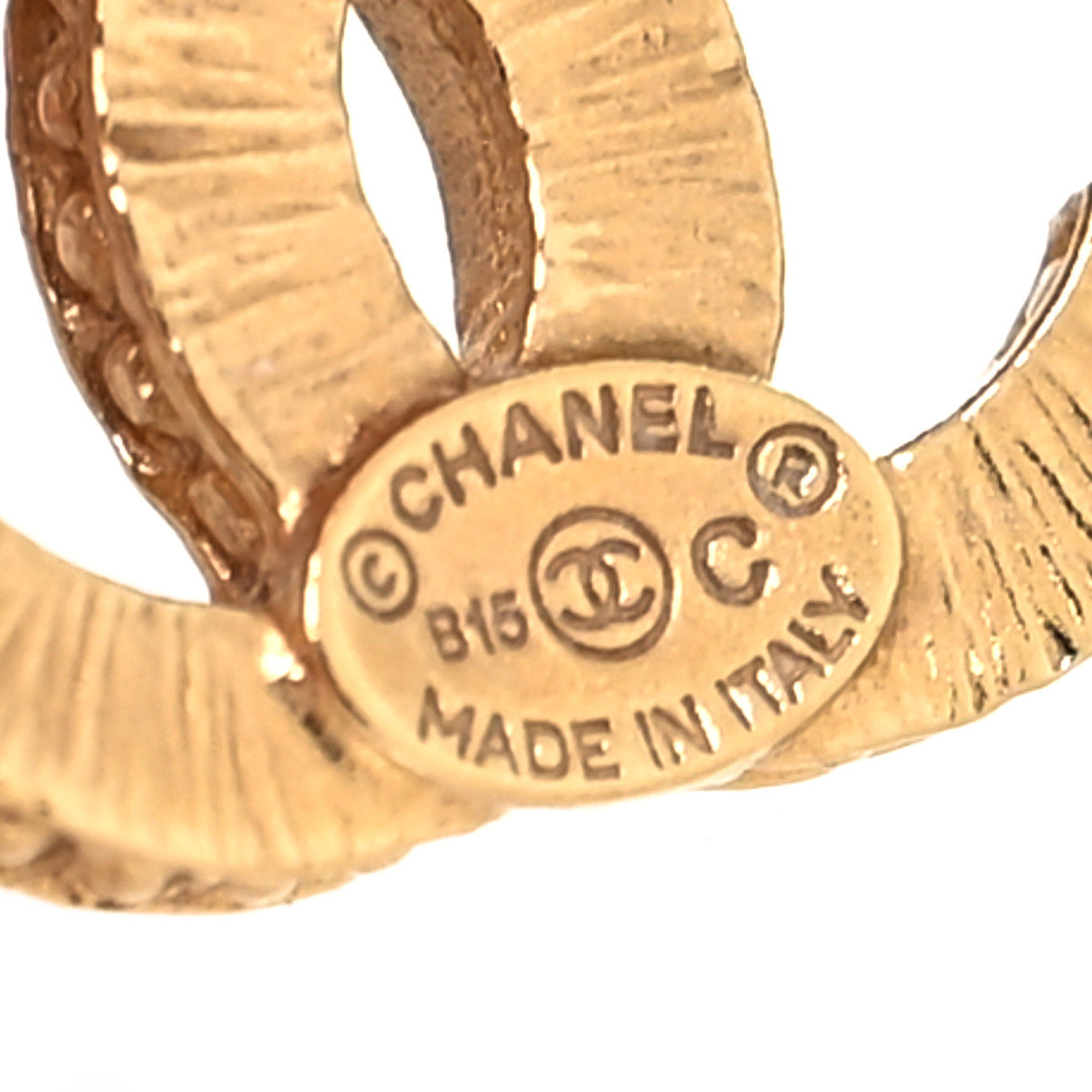 Chanel Crystal CC Earrings Gold 4 of 4