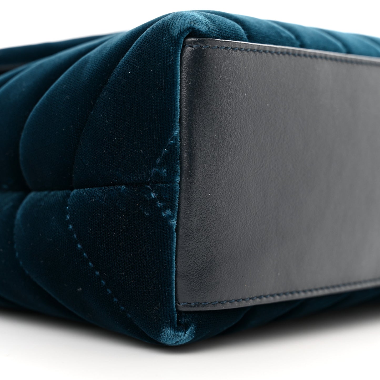 Velvet Y Quilted Monogram Small Loulou Chain Satchel Medium Blue
