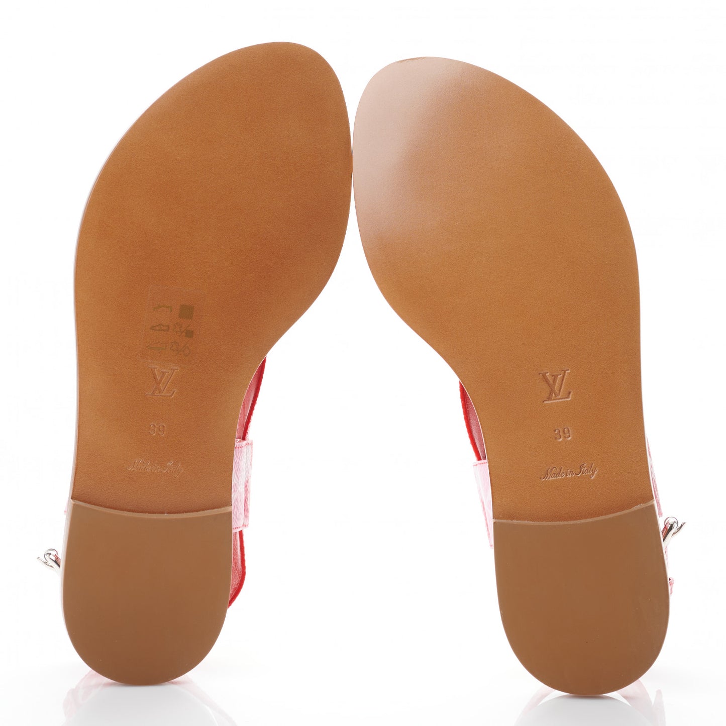 Monogram Escale Palma Flat Sandals 39 Rouge
