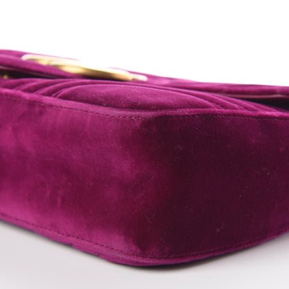 Gucci Velvet Matelasse Medium GG Marmont Shoulder Bag Fuchsia Violet Cyclamen 6 of 9