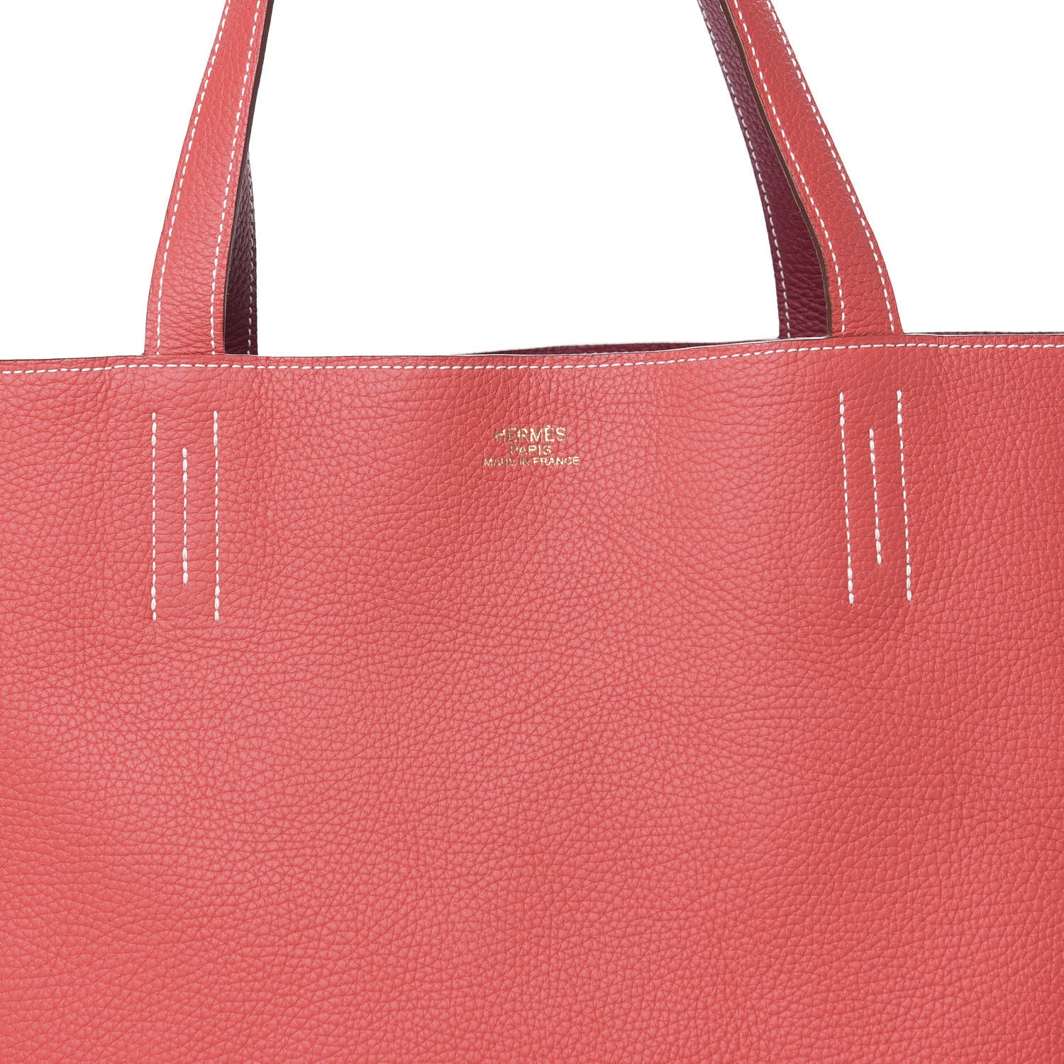 Hermes Taurillon Clemence Double Sens 36 Reversible Tote Rubis Bougainvillea 15 of 15