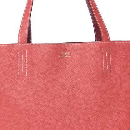 Hermes Taurillon Clemence Double Sens 36 Reversible Tote Rubis Bougainvillea 15 of 15