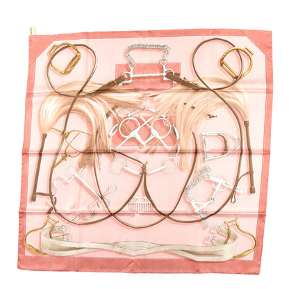 Hermes Silk Projets Carres Scarf 90 Vieux Rose Rose Buvard 1 of 3
