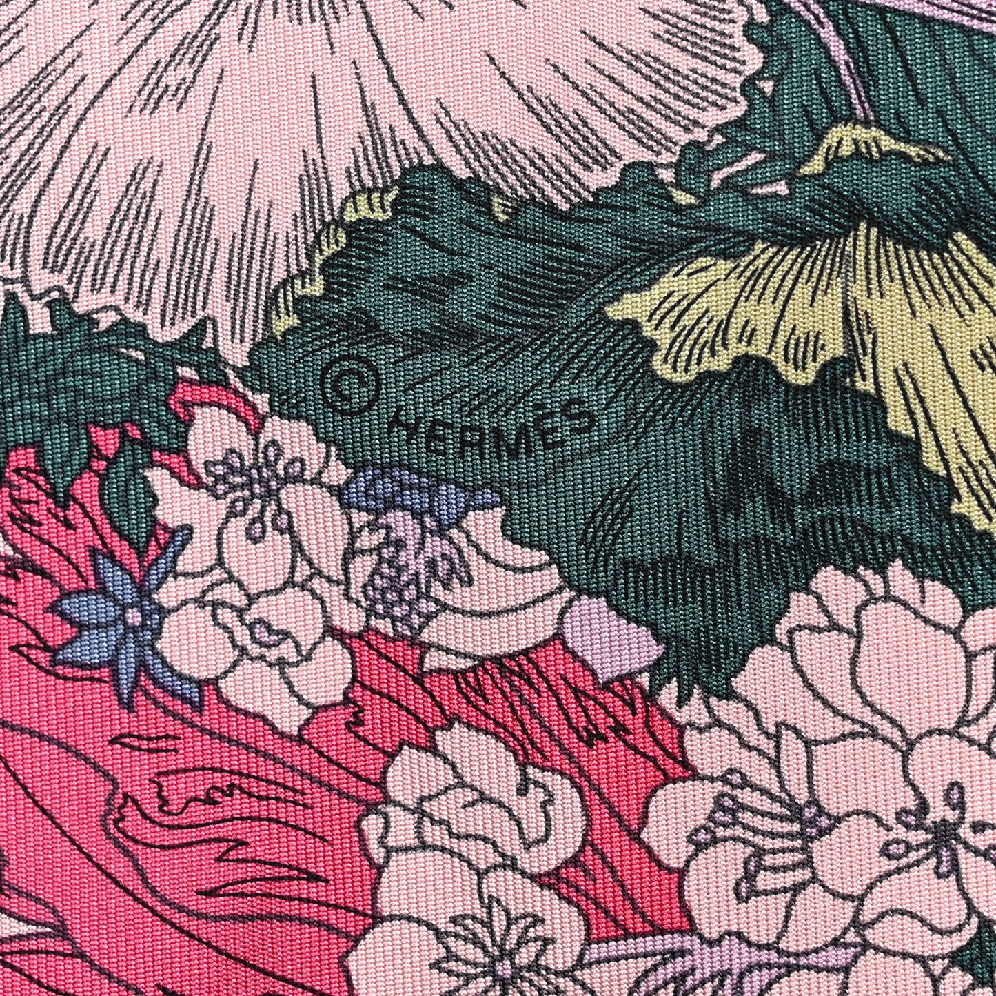 Silk Twill Robe Legere Scarf 90 Rose Hortensia Bleu