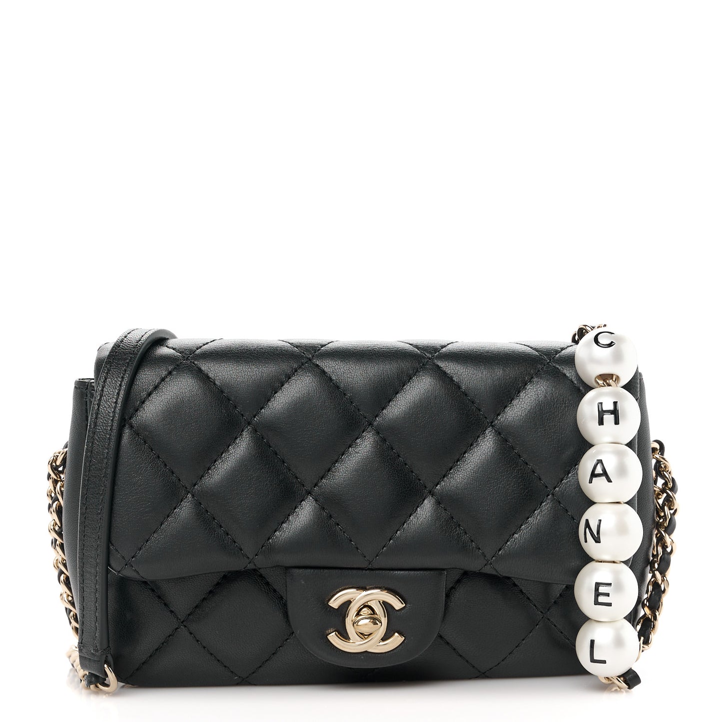 Lambskin Quilted Mini My Precious Flap Black