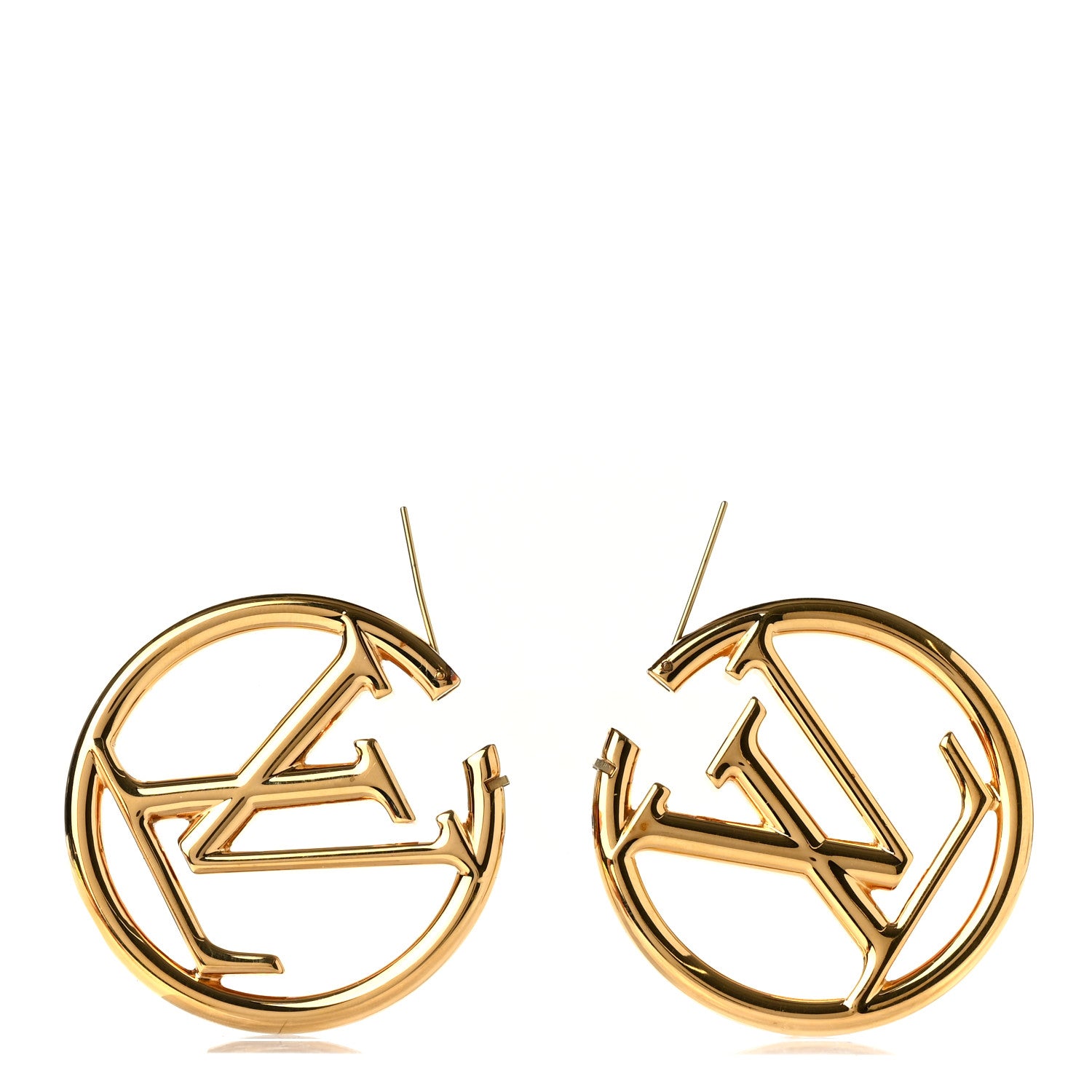 Louis Vuitton Metal Louise Hoop Earrings Gold 3 of 6