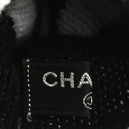 Chanel Cashmere CC Fingerless Gloves White Black 5 of 10
