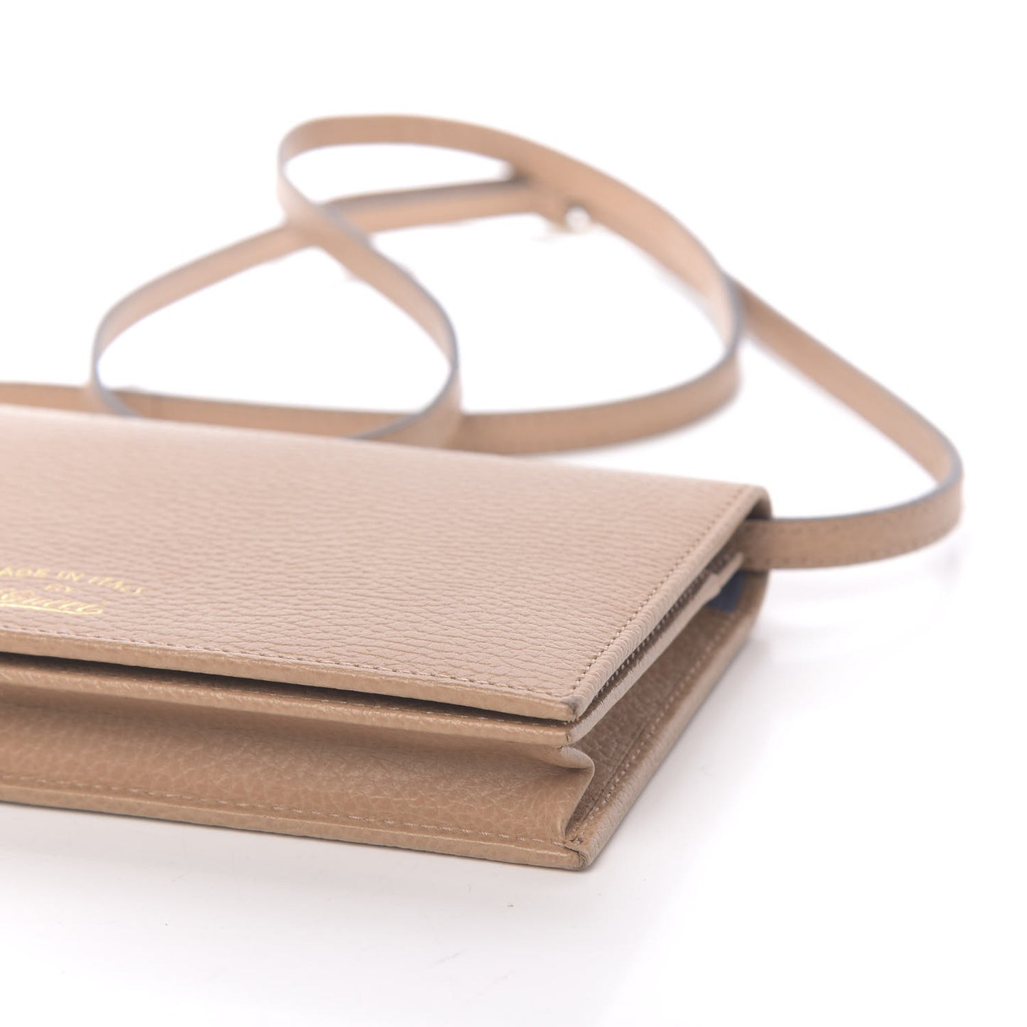 Dollar Calfskin Mini Swing Wallet Bag Camelia Mineral Blue
