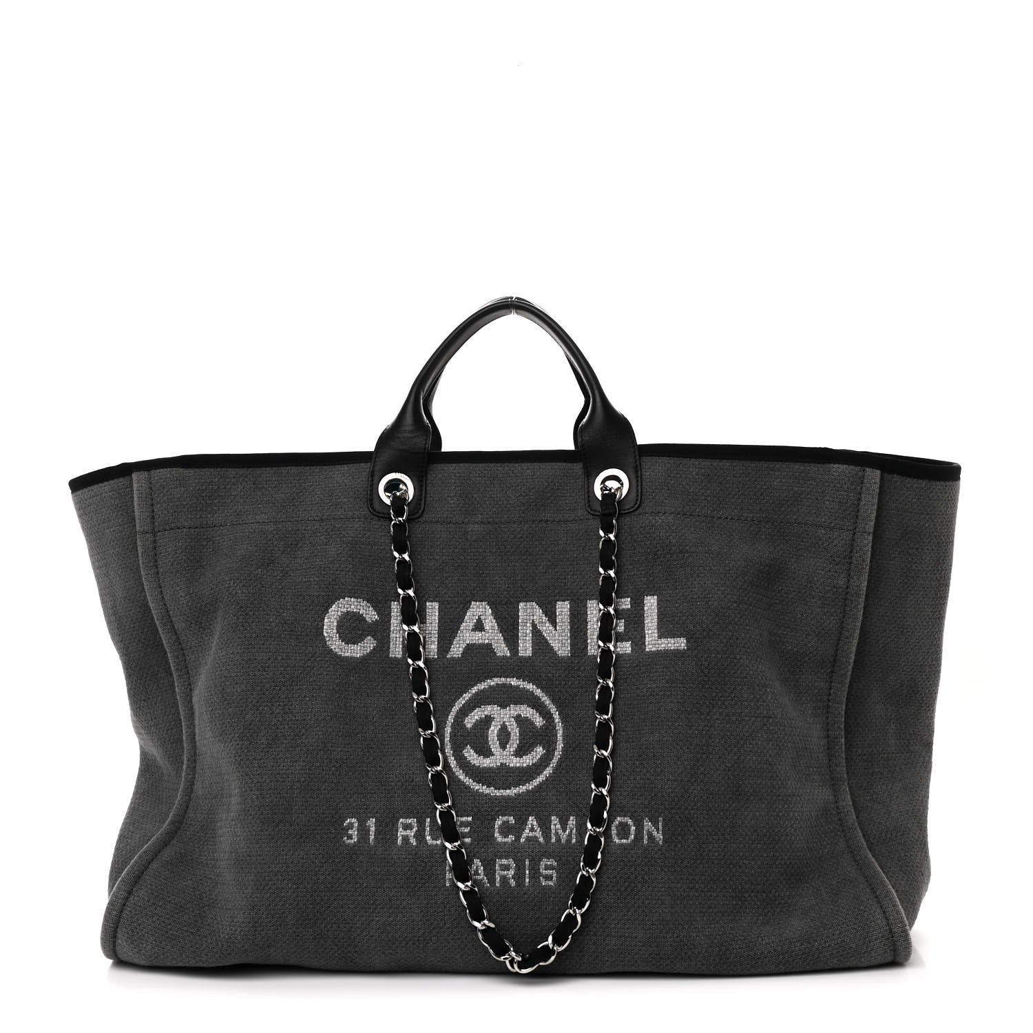 Chanel Canvas Extra Large Deauville Tote Grey 1 of 11