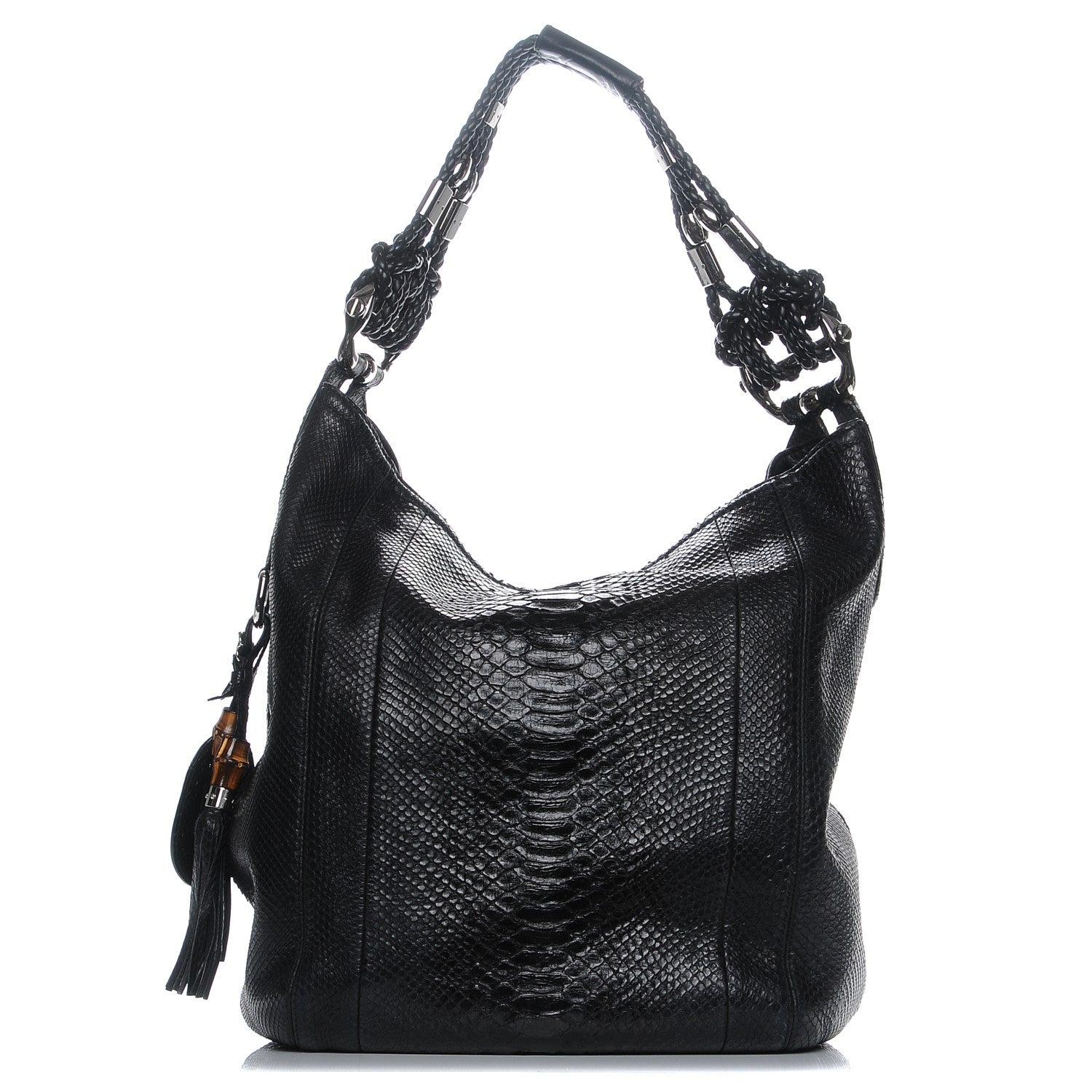 Gucci Python Large Techno Horsebit Hobo Black 1 of 10
