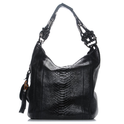 Gucci Python Large Techno Horsebit Hobo Black 1 of 10