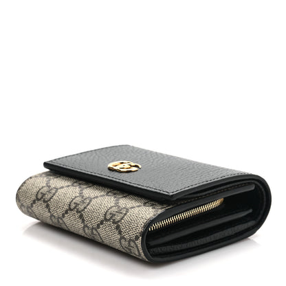 Gucci Dollar Calfskin GG Supreme Monogram Medium GG Marmont Wallet Black Beige Ebony 7 of 7