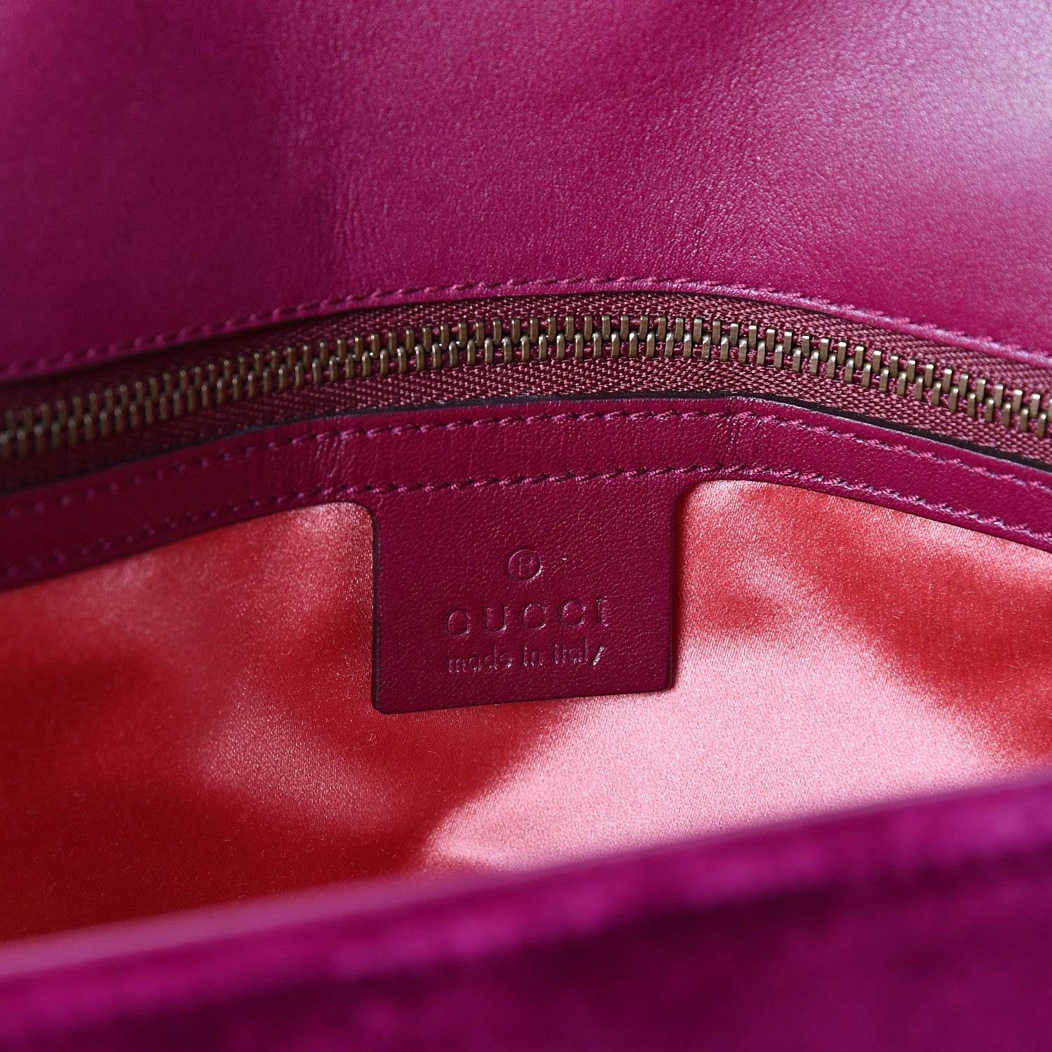 Gucci Velvet Matelasse Medium GG Marmont Shoulder Bag Fuchsia Violet Cyclamen 5 of 10