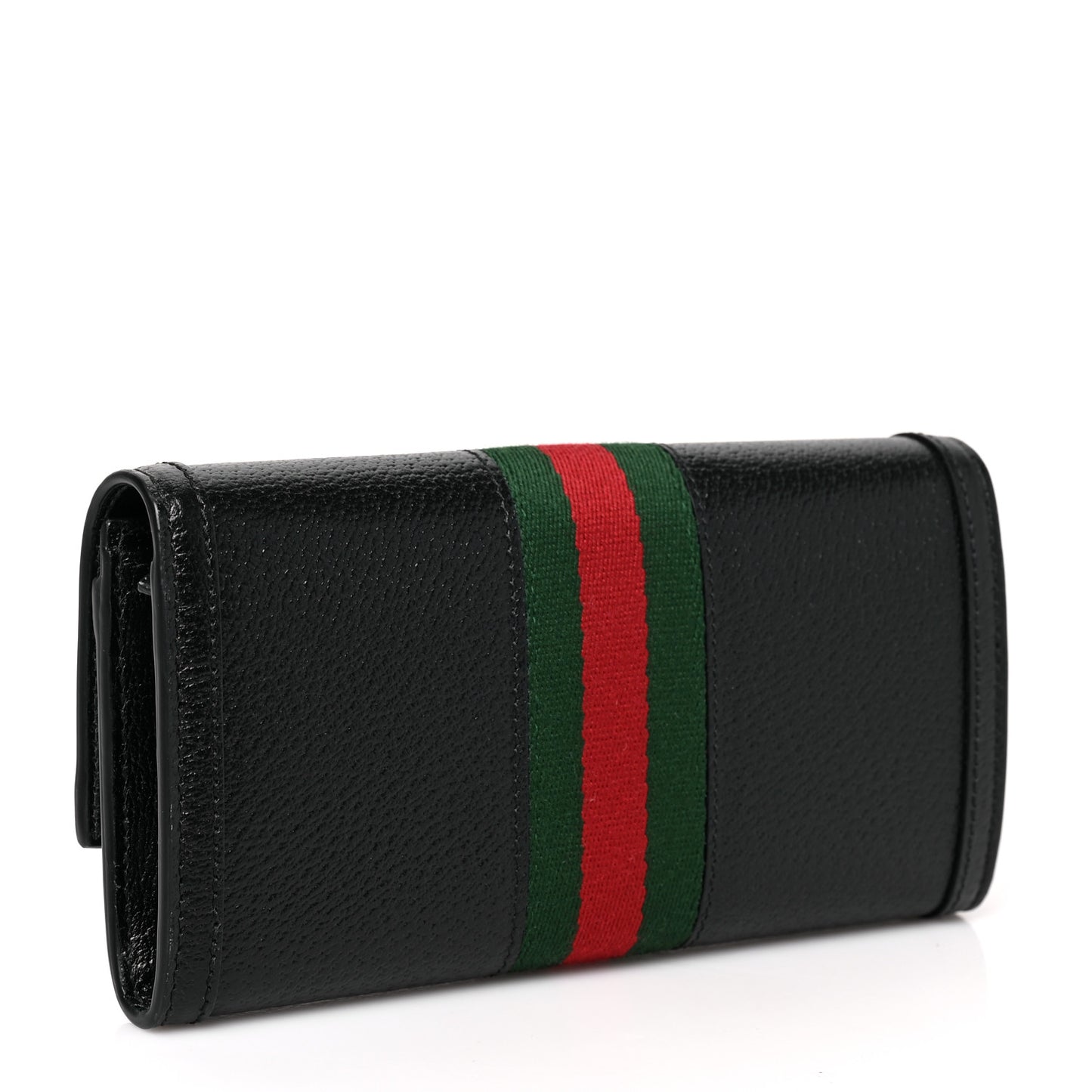 Calfskin Web Ophidia Continental Wallet Black