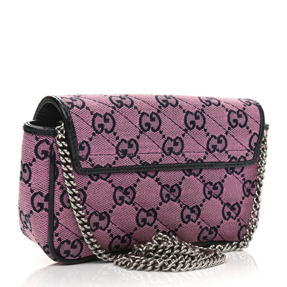 Gucci Monogram Multicolor Matelasse Diagonal Super Mini GG Marmont Shoulder Bag Pink Blue 3 of 12