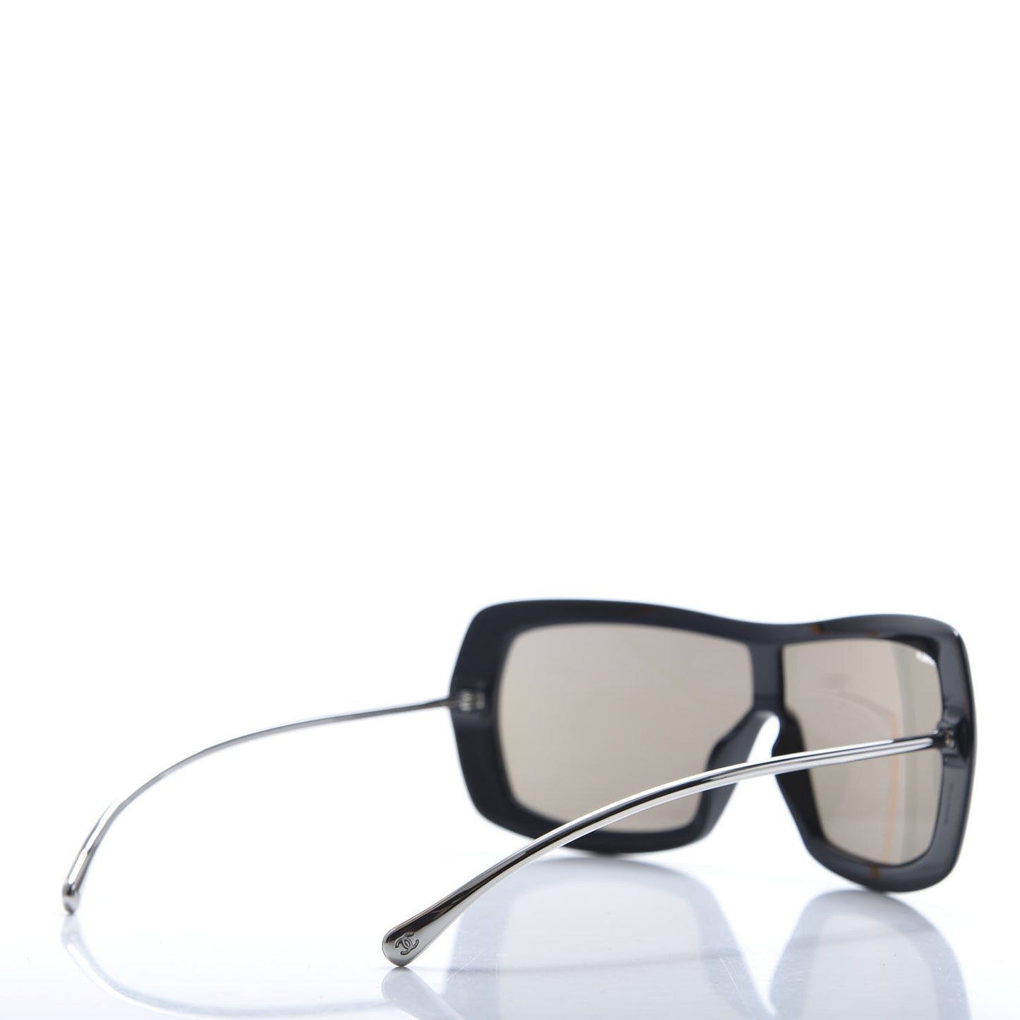 Acetate Metal Shield Sunglasses 71336 Black