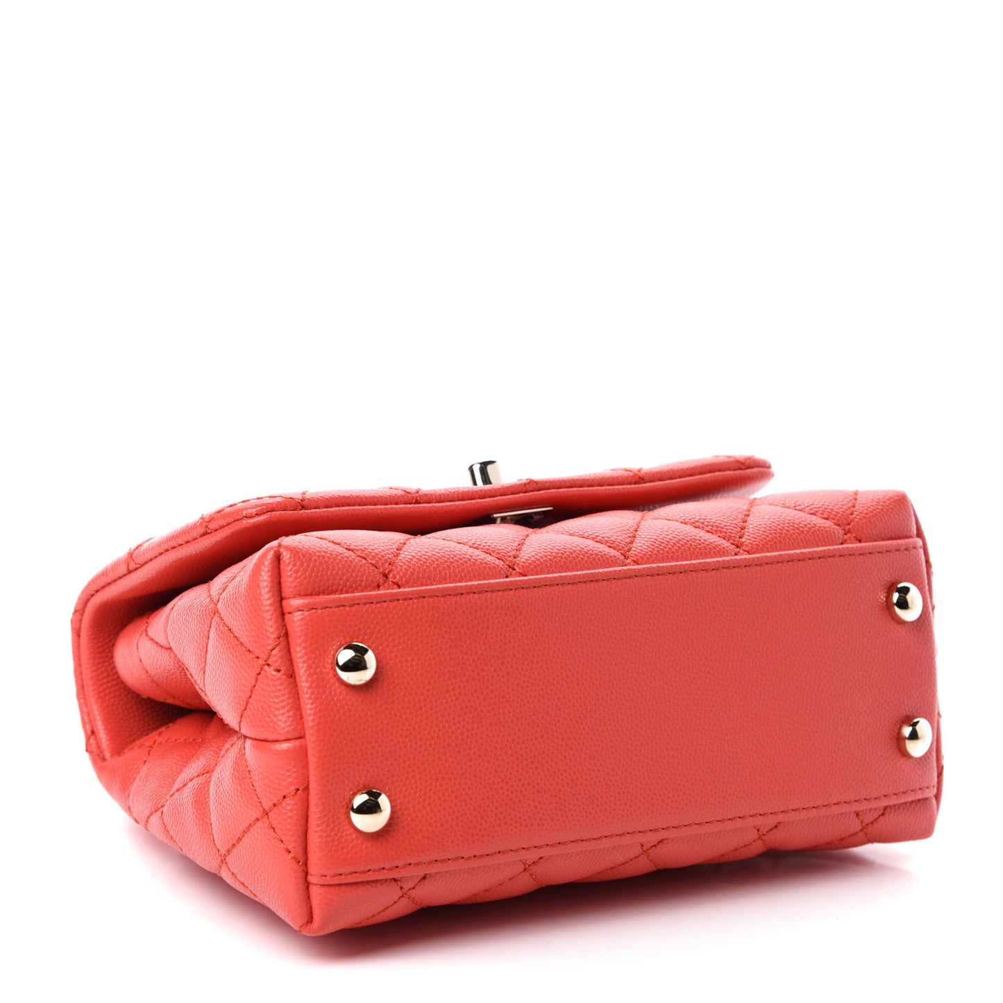 Caviar Quilted Extra Mini Coco Handle Flap Red