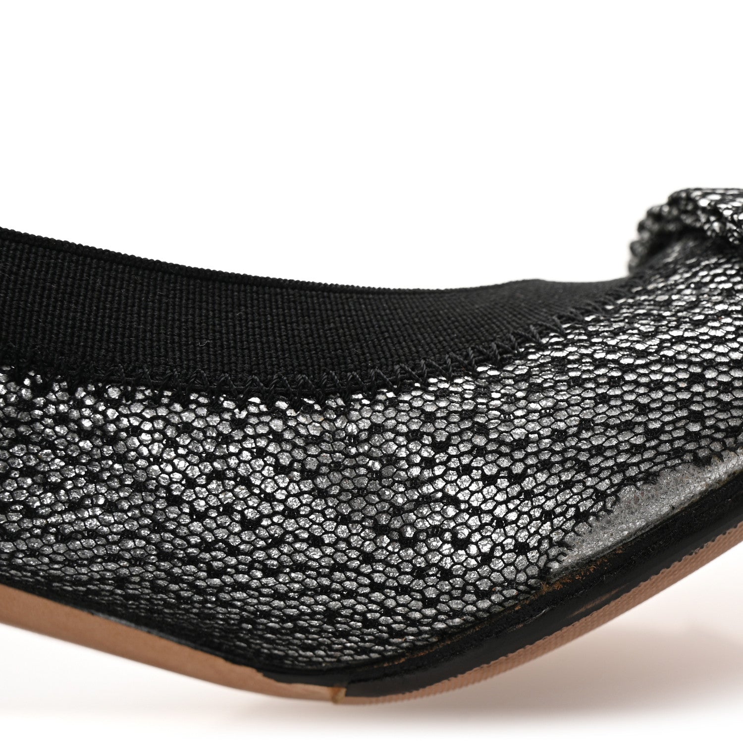 Chanel Lace Lambskin CC Elastic Stretch Pumps 39 Black Silver Rose Gold 10 of 12