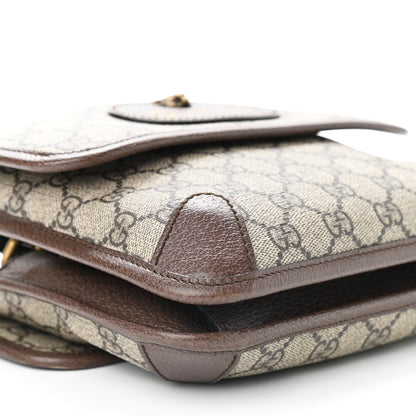 Gucci GG Supreme Monogram Web Small Neo Vintage Double Flap Messenger Bag Beige New Acero 7 of 11