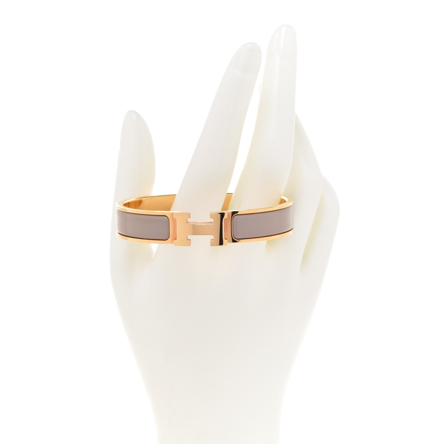 Hermes Enamel Narrow Clic Clac H Bracelet GM Marron Glace 2 of 6