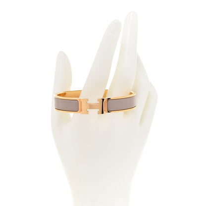 Hermes Enamel Narrow Clic Clac H Bracelet GM Marron Glace 2 of 6