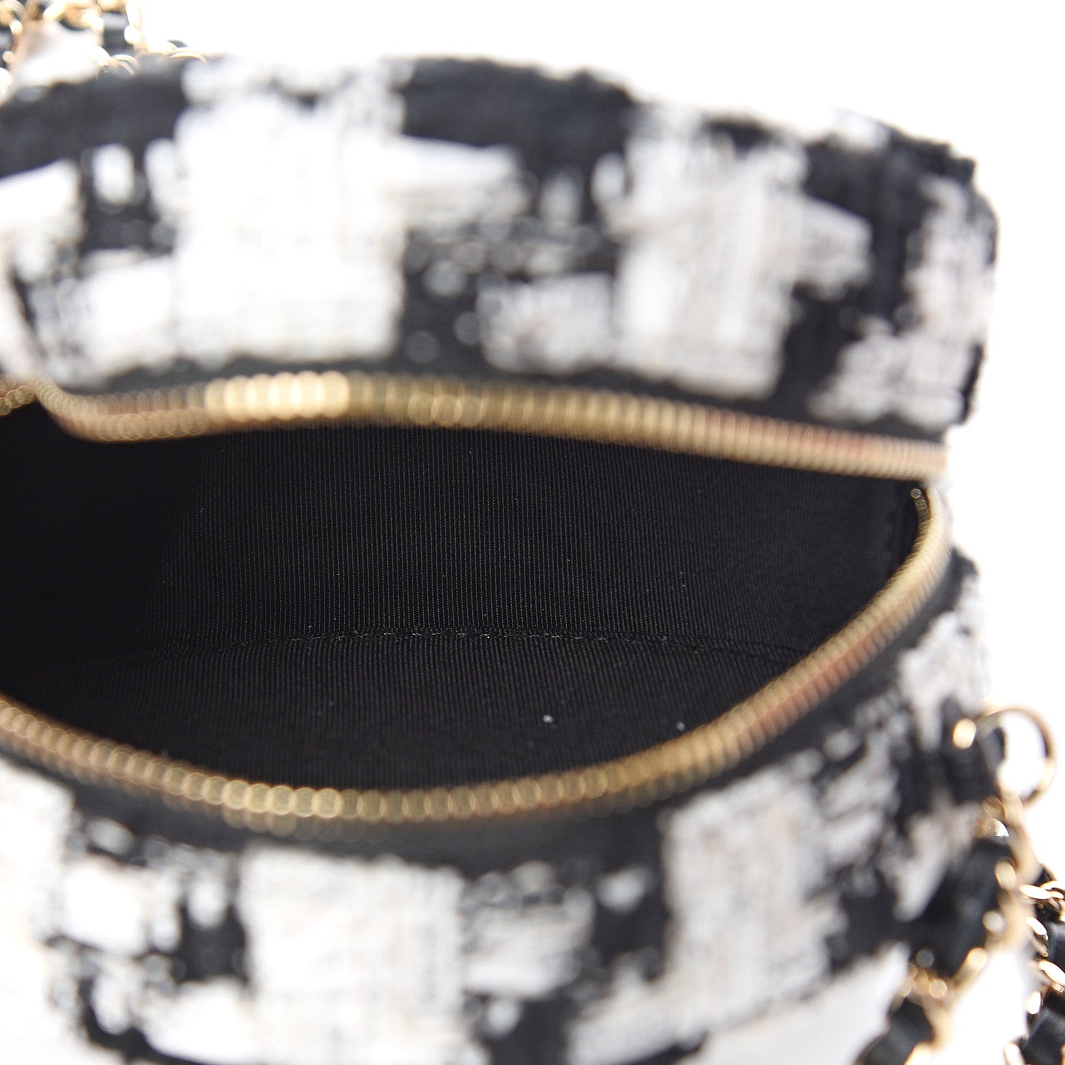 Chanel Tweed Round Clutch With Chain Black 4 of 10
