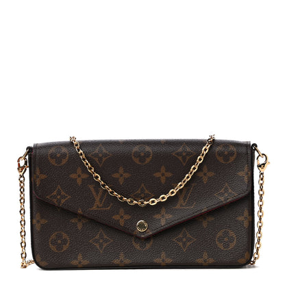 Louis Vuitton Monogram Pochette Felicie Chain Wallet Fuchsia 1 of 6