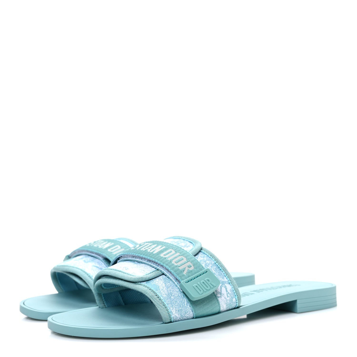 Christian Dior Technical Stretch Fabric Dio(r)evolution Slide Sandals 41 White Sky Blue 4 of 10