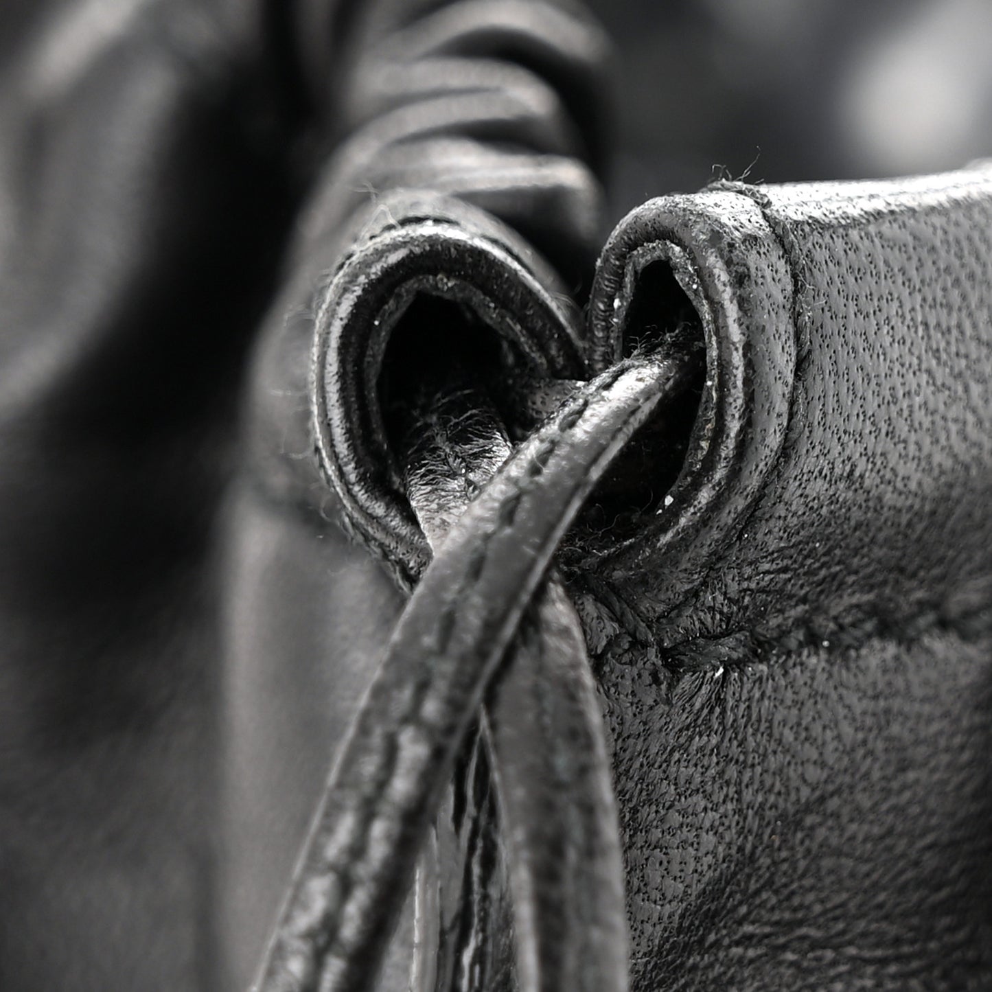 Lambskin Tassel Pouch Black