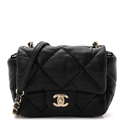 Chanel Calfskin Quilted Mini Square Bubbly Flap Black 1 of 11