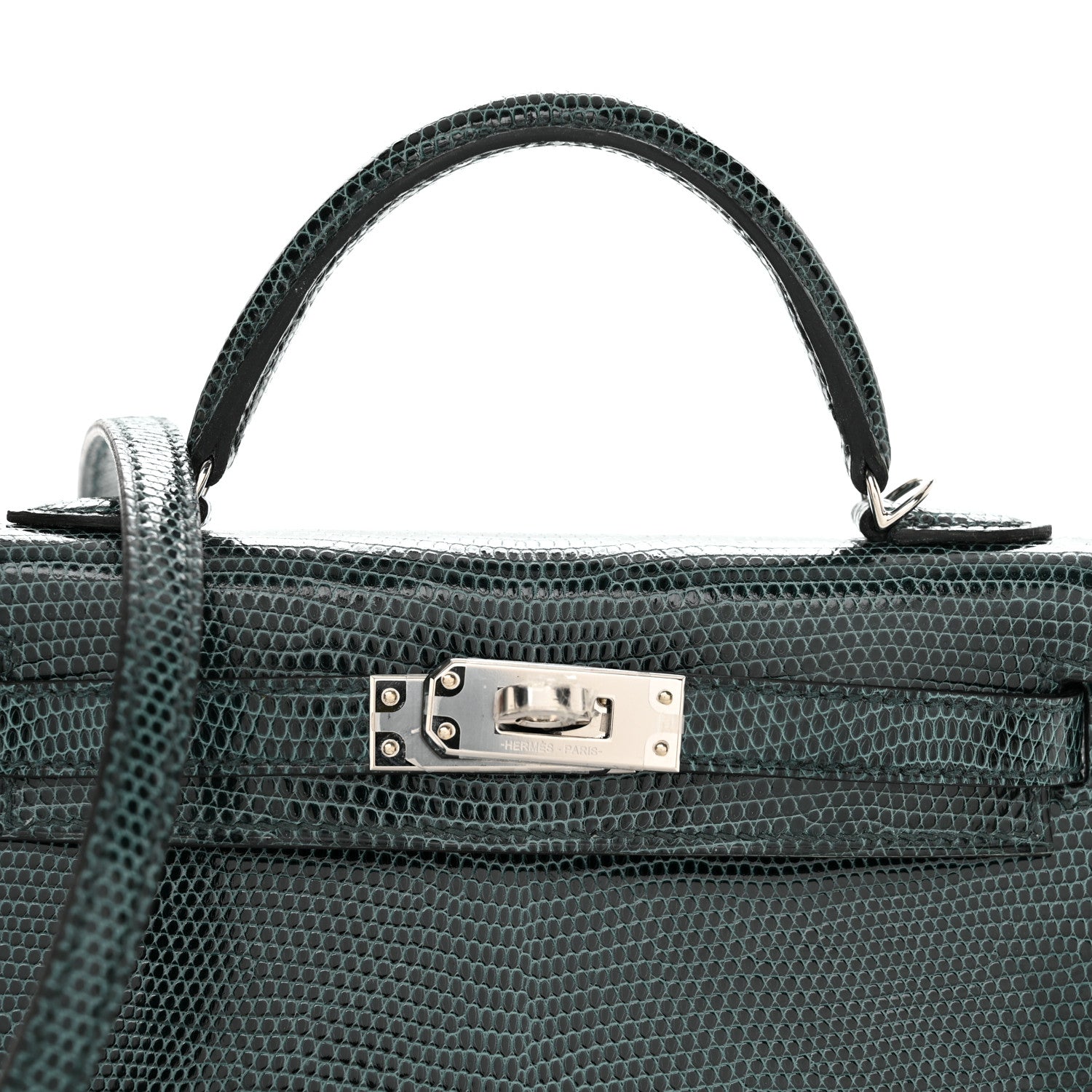 Hermes Shiny Lizard Mini Kelly Sellier 20 Vert Cypress 8 of 11