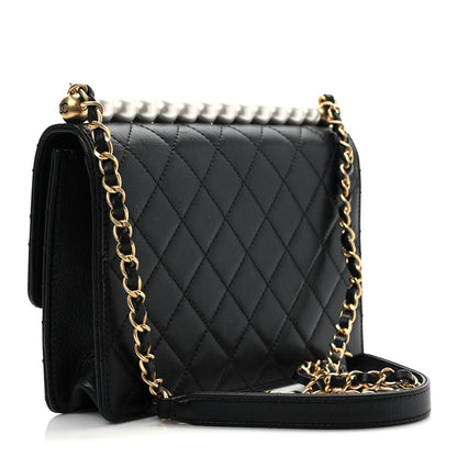 Chanel Goatskin Quilted Small Chic Pearls Flap Black 3 of 10