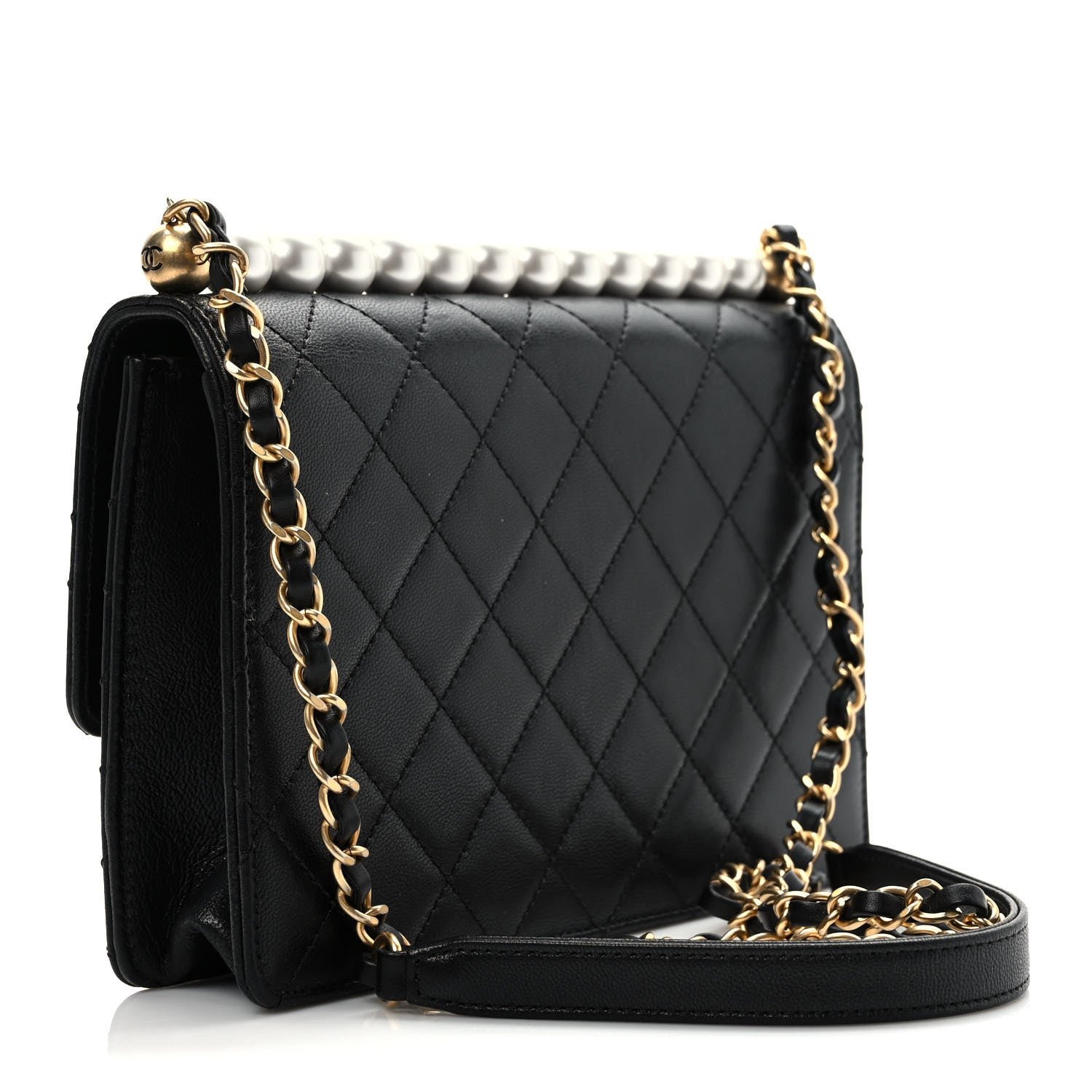 Chanel Goatskin Quilted Small Chic Pearls Flap Black 3 of 10