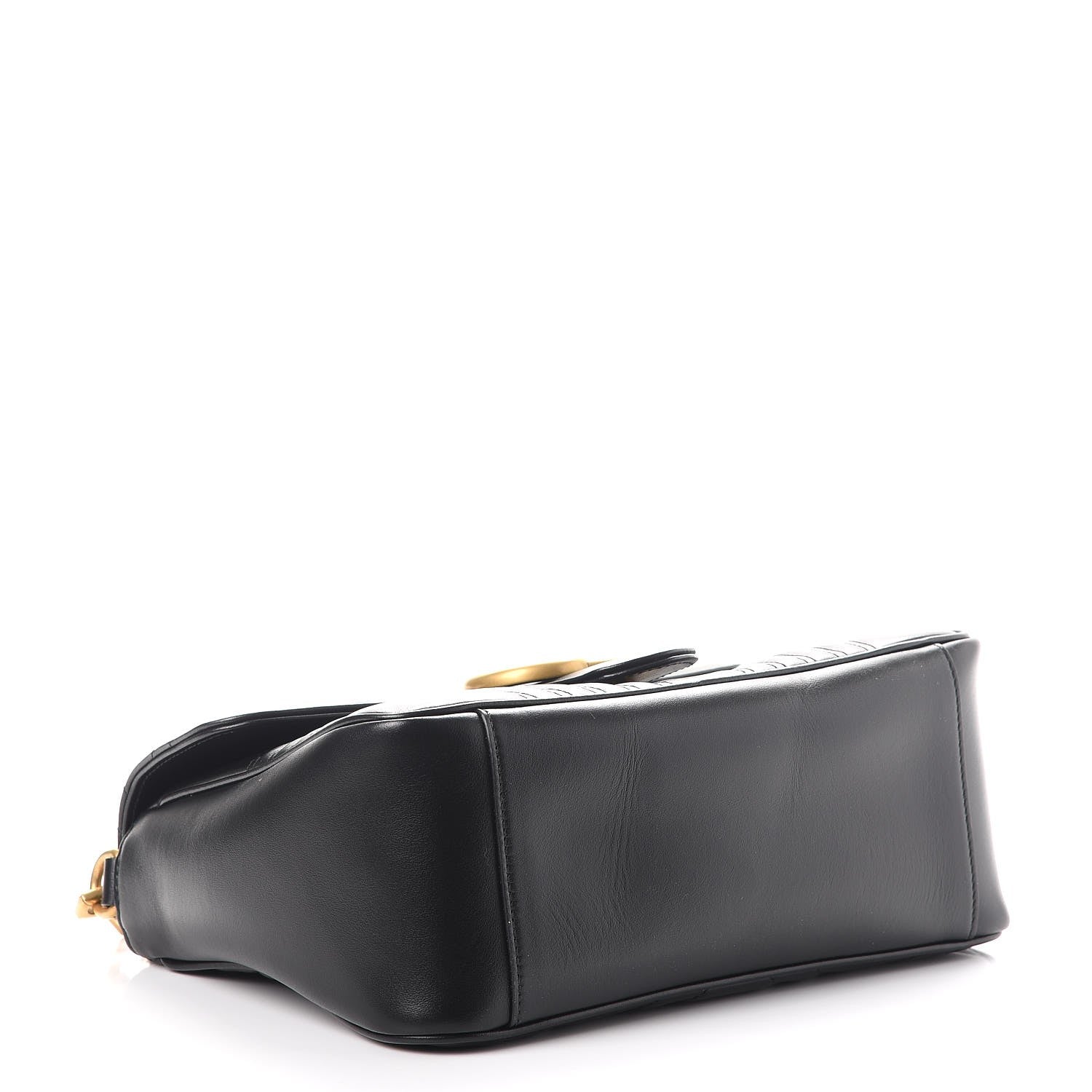 Gucci Calfskin Matelasse Small GG Marmont Top Handle Shoulder Bag Black 4 of 8