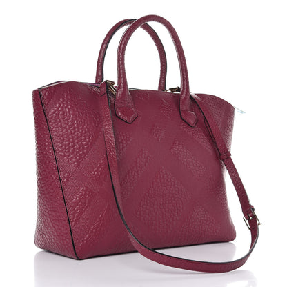 Burberry Heritage Grain Check Embossed Medium Dewsbury Tote Dark Plum 3 of 8
