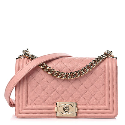 Chanel Caviar Quilted Medium Boy Flap Light Pink 1 of 11