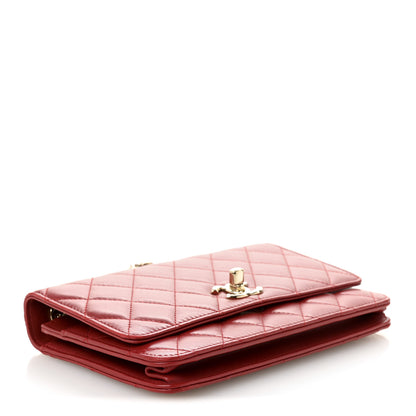 Chanel Lambskin Quilted Trendy CC Wallet On Chain WOC Red 4 of 12