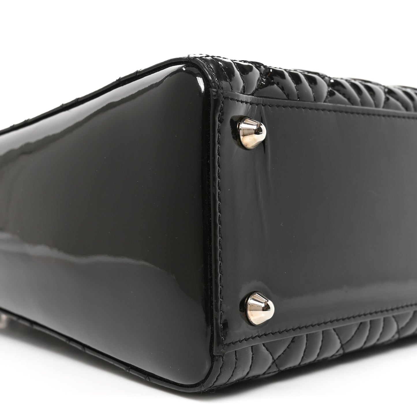 Patent Cannage Large Lady Dior Black