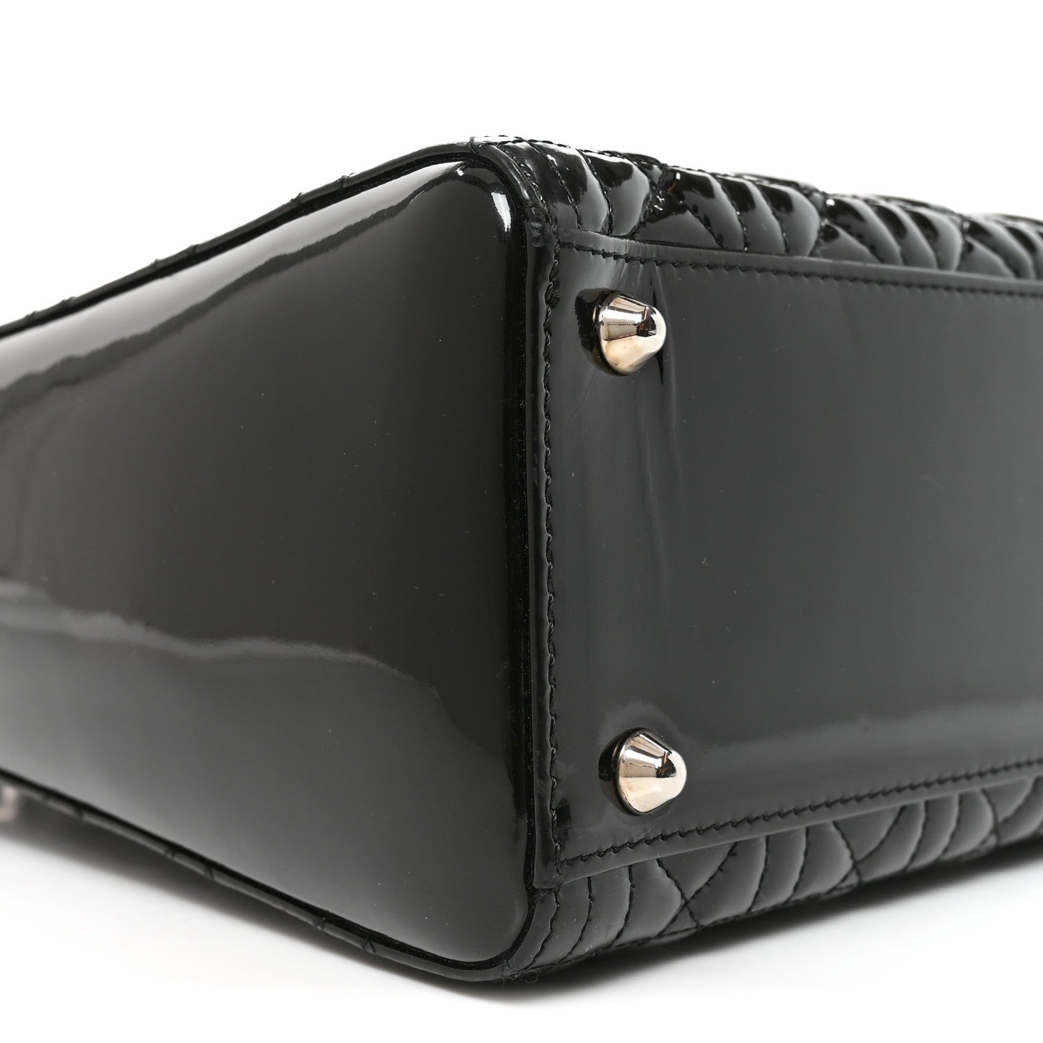 Christian Dior Patent Cannage Large Lady Dior Black 9 of 10