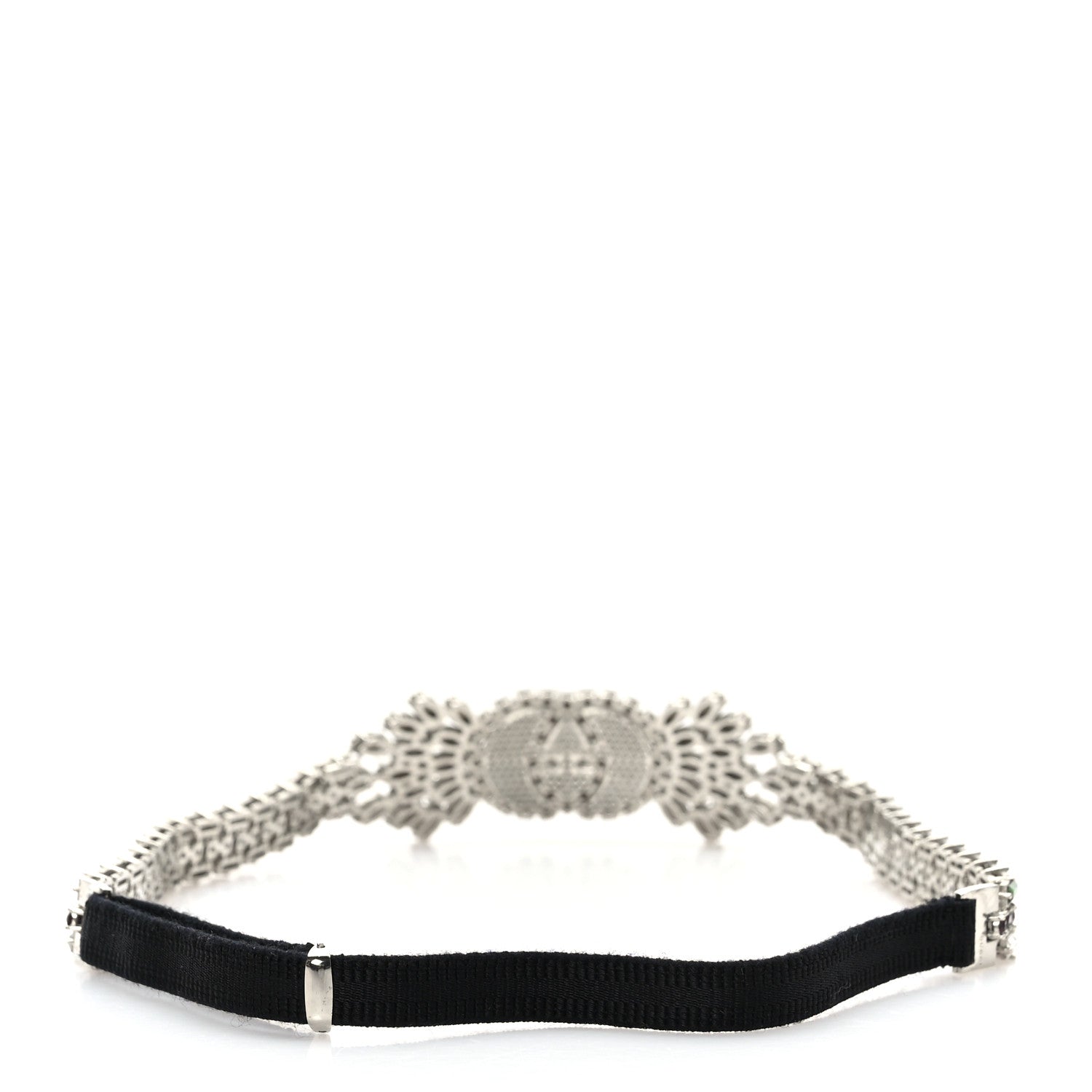 Gucci Crystal Embellished Interlocking GG Headband Green Red 2 of 5