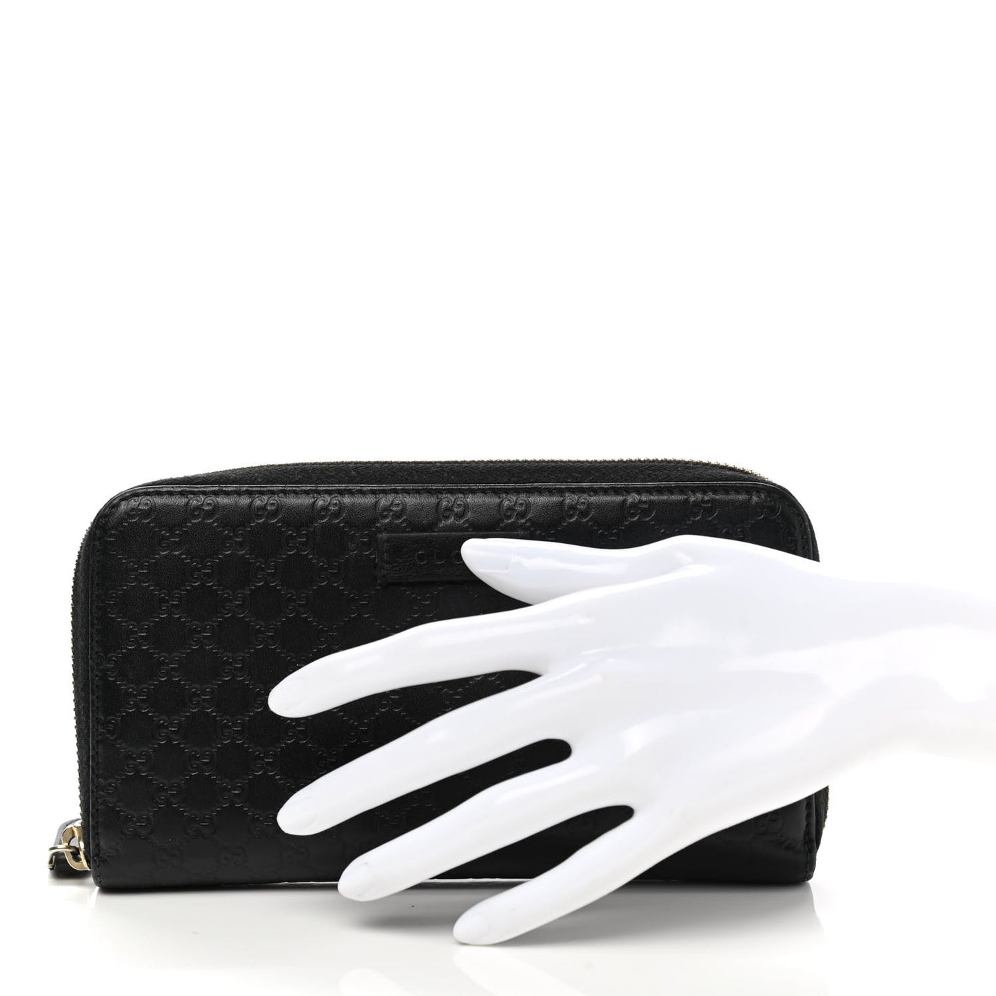 Microguccissima Zip Around Wallet Black