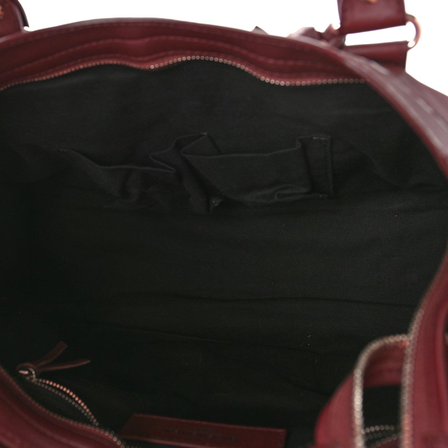 Calfskin Topstitch Classic Silver Hardware City Rouge Lie De Vin