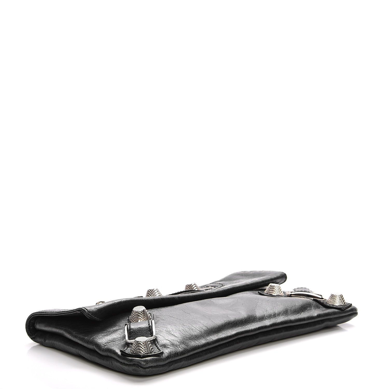 Balenciaga Agneau Giant 21 Silver Hardware Envelope Clutch Black 4 of 8