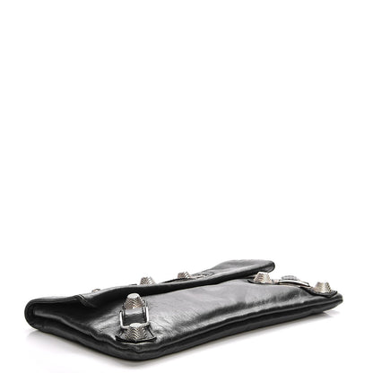 Balenciaga Agneau Giant 21 Silver Hardware Envelope Clutch Black 4 of 8