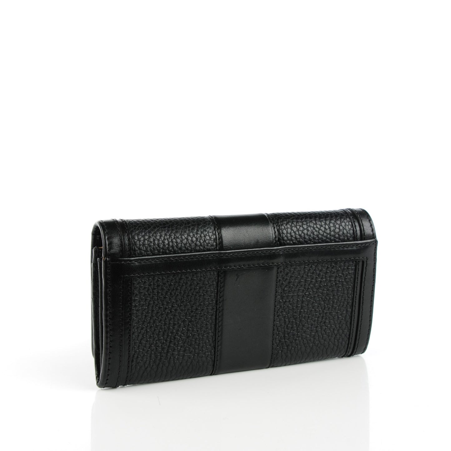 Grainy Calfskin Continental Wallet Black