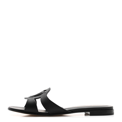 Louis Vuitton Calfskin LV Isola Flat Sandals 40 Black 1 of 8