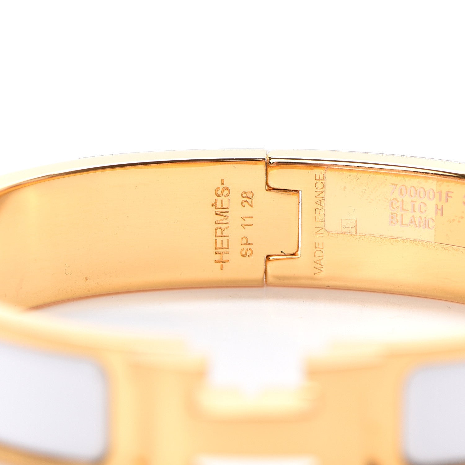 Hermes Enamel Narrow Clic Clac H Bracelet PM White 3 of 5