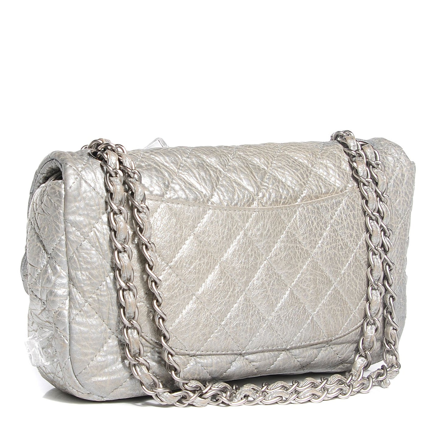 Calfskin Medium Ice Cube On the Rocks Flap Silver