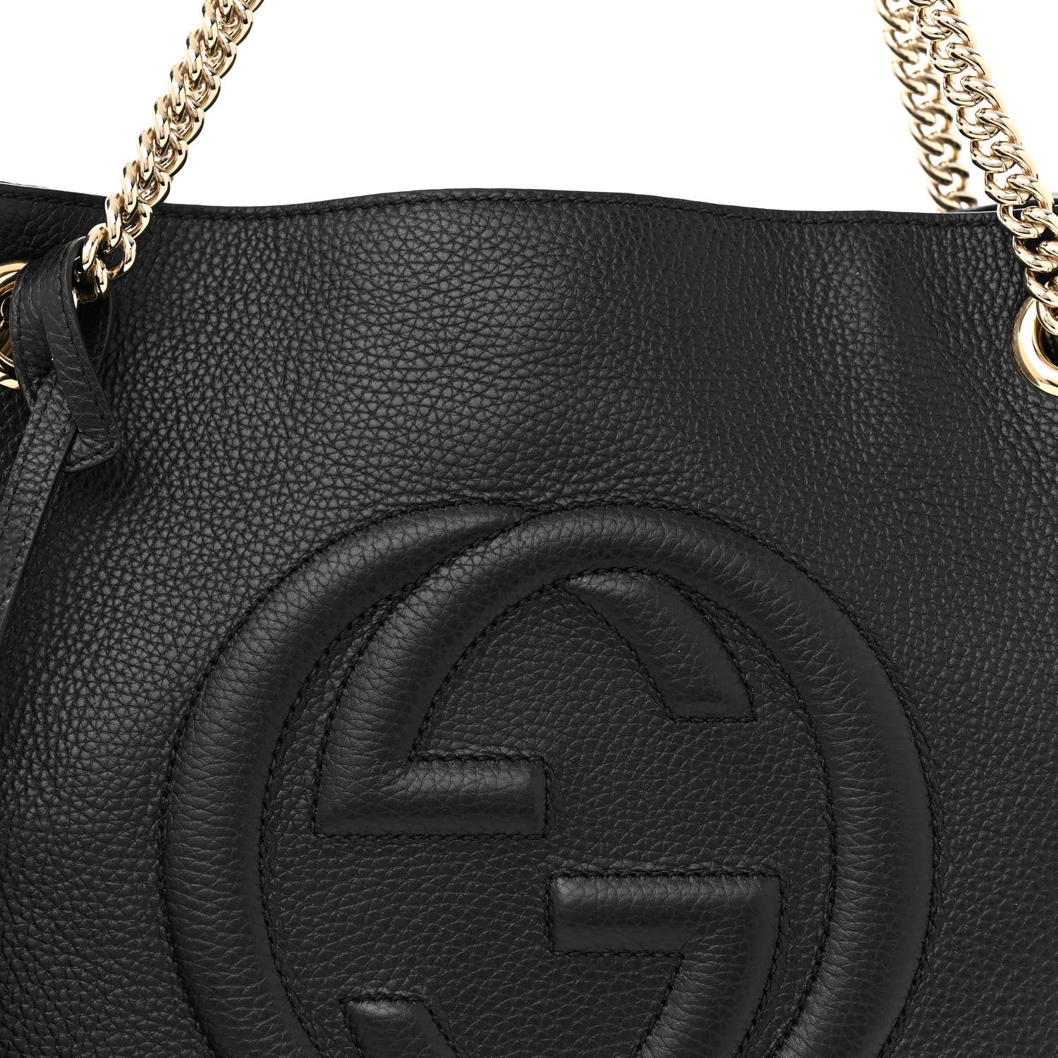 Gucci Pebbled Calfskin Medium Soho Chain Shoulder Bag Black 8 of 11